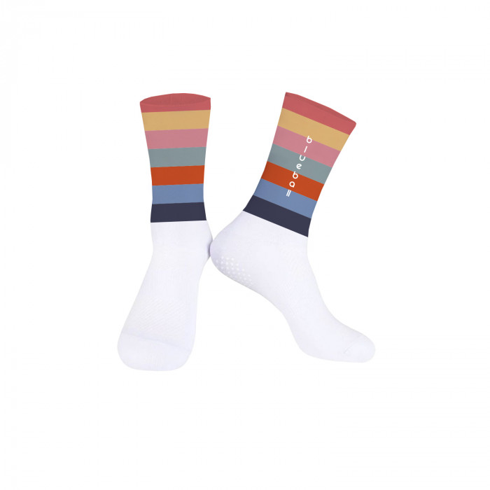 White with multicolor Knitting socks