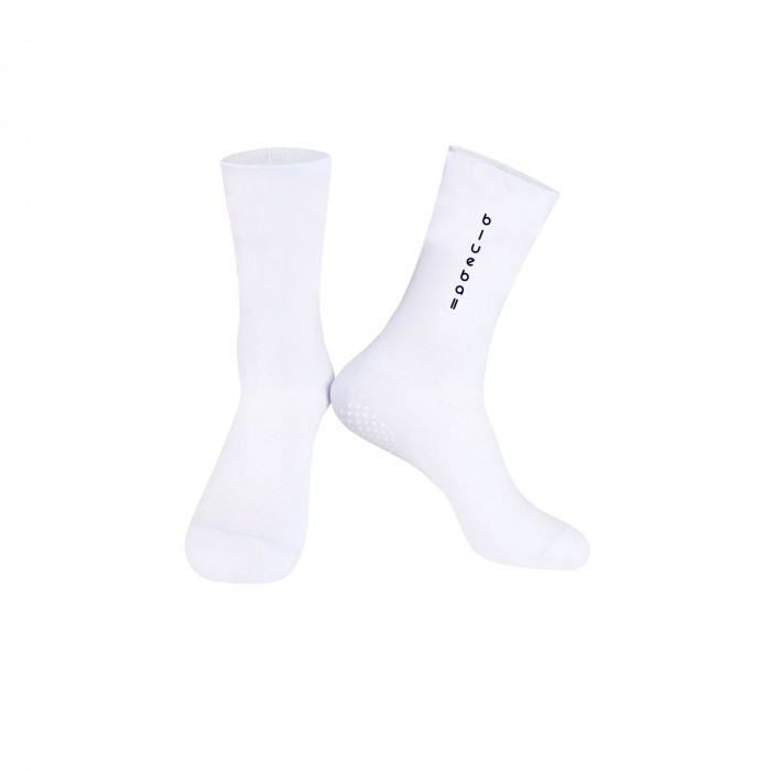 White with black logo Knitting socks