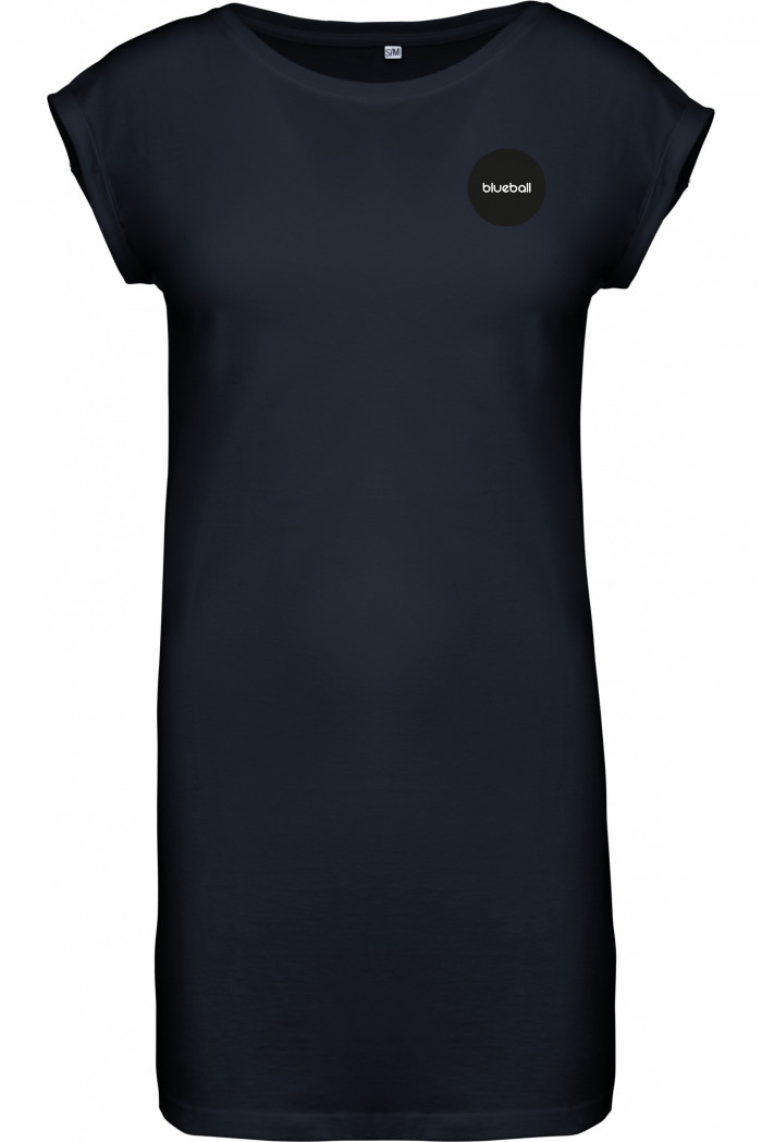 Wide dress in dark blue