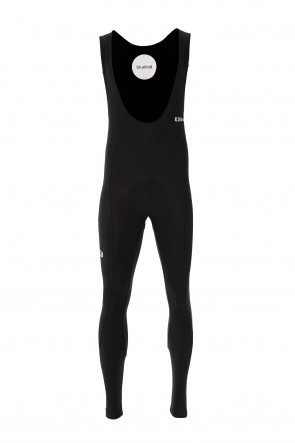 Black long bibshorts with logo